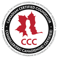 Logo of Canadian Certified Counsellor with maple leaves and profiles