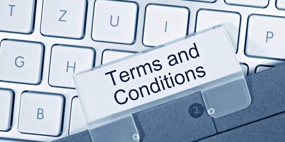 Keyboard with terms and conditions file tab